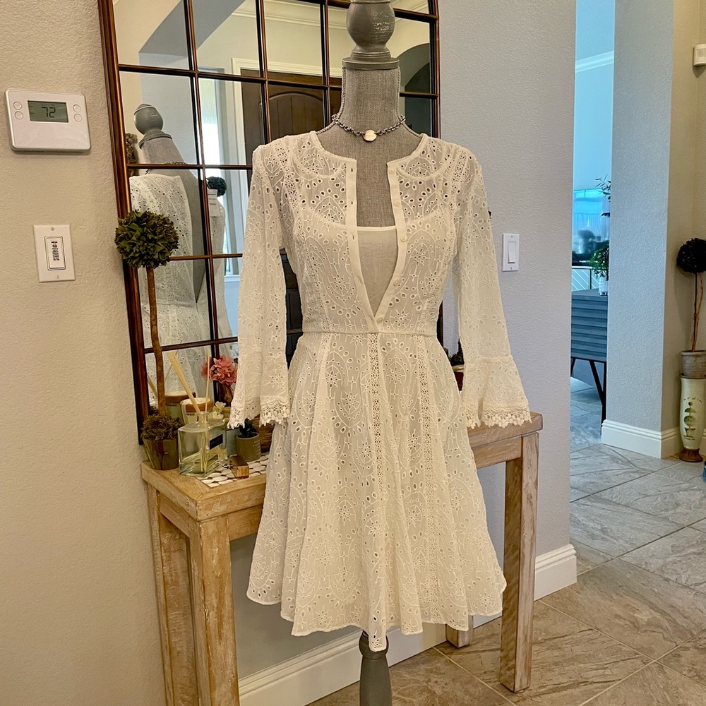 French Connection White Lace Dress